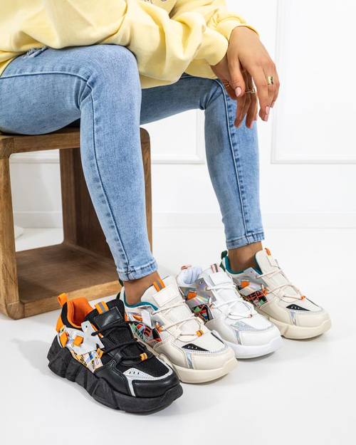 Чорні кросівки з кольоровими вставками Deroni