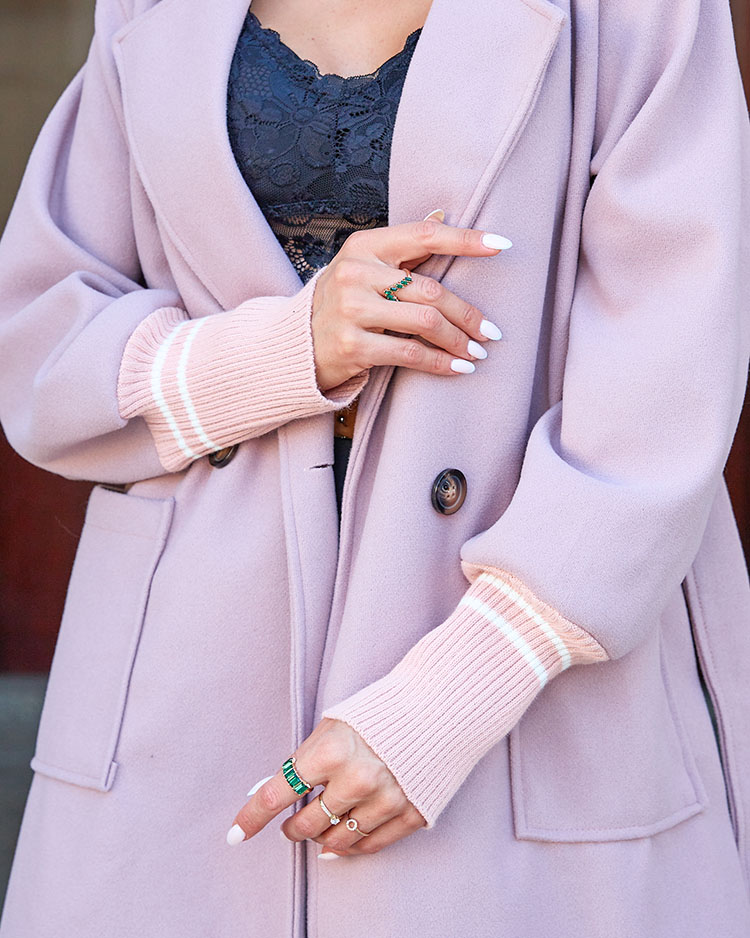 Royalfashion Women's Pink Coat
