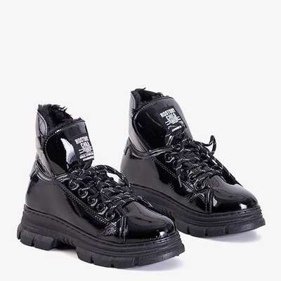 Schwarz lackierte Damenstiefel von Rostorie - Footwear