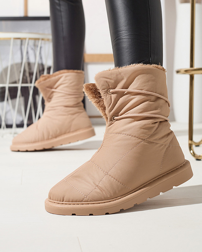 Hellbraune Damenschuhe a'la Schneestiefel Amirfu- Footwear
