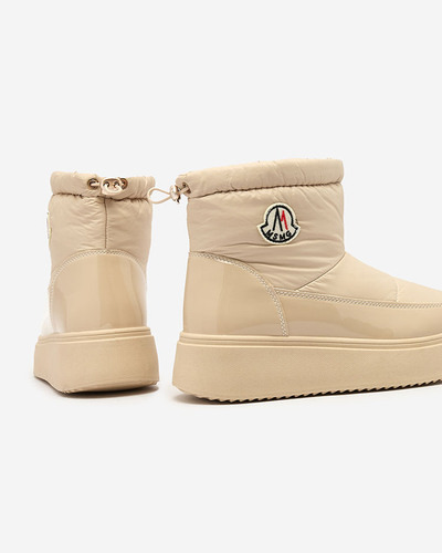 Royalfashion Damen Schlupf-Schneestiefel in beige Farbe Ademra