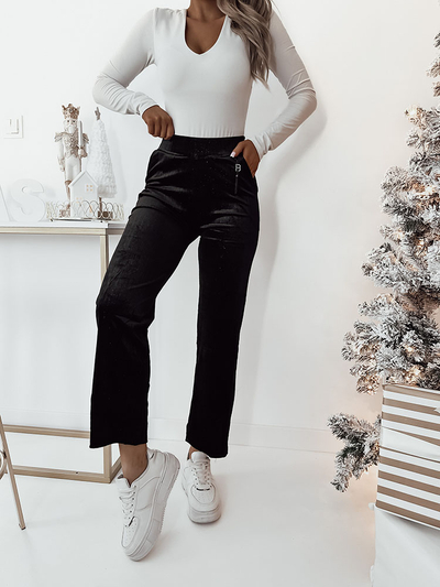 Royalfashion Dunkelbraune Cordstoffhose für Damen