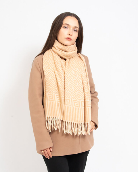 Royalfashion Leichter, gemusterter Damenschal in Beige