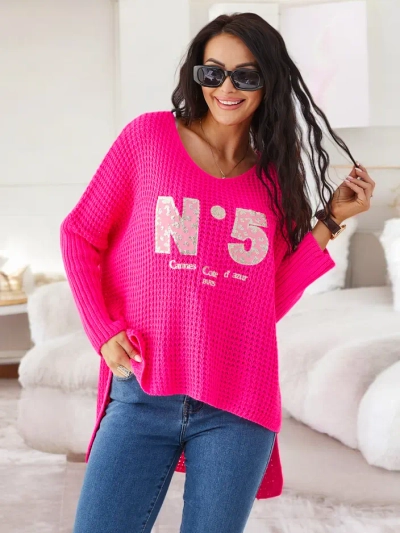 Royalfashion Acryl Damen Strickpullover mit Schriftzügen