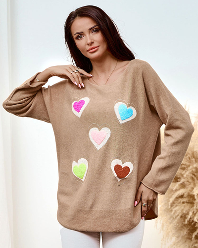 Royalfashion Dünner Damenpullover mit Herzen