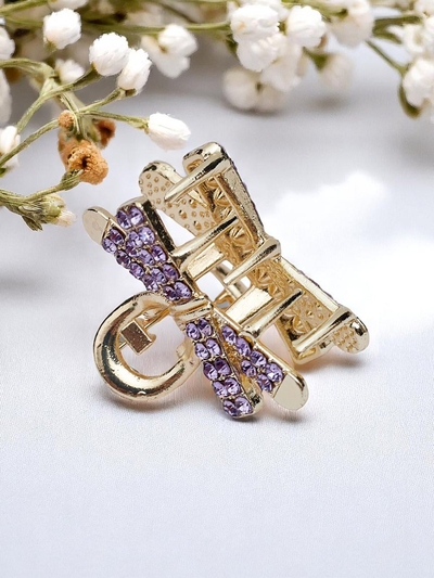 Royalfashion Haarklammer mit Strasssteinen Goldene Klammer