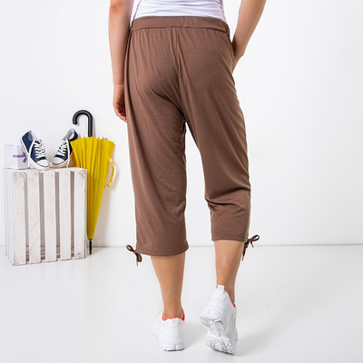 Коричневі жіночі бриджі з кишенями PLUS SIZE