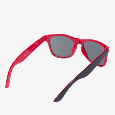 Rote Damensonnenbrille mit holografischem Spiegelfinish - Accessoires
