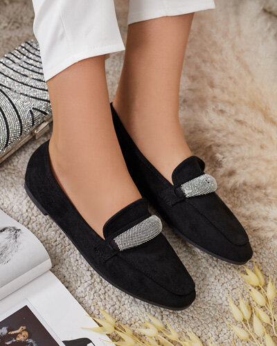 Royalfashion Damen Mokassins eko Wildleder Rellpes