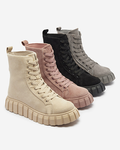 Сірі жіночі черевики з екозамші Alolu- Footwear