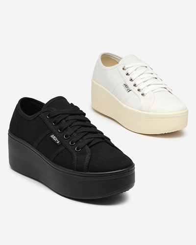 OUTLET Спортивні кросівки білого та кольору екрю на платформі Darru-Footwear