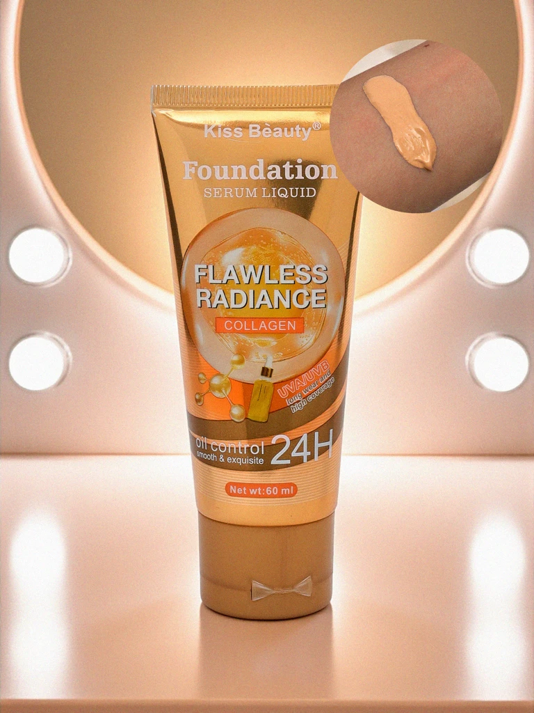 Kiss Beauty Foundation mit Kollagen-Serum – leuchtend 24H