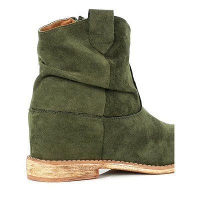 Grüne Cowboystiefel auf einem überzogenen Astrit-Keil - Schuhe