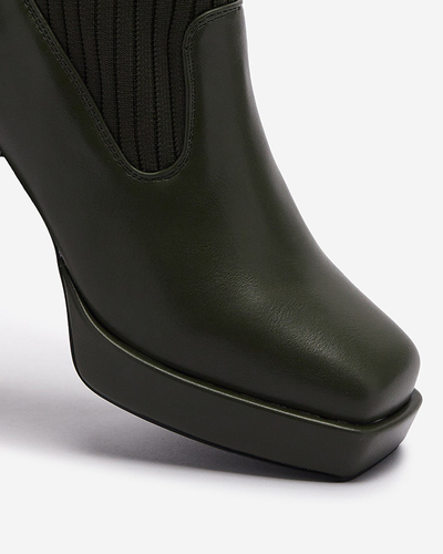 Dunkelgrüne Overknee-Stiefel für Damen Sarioga - Footwear