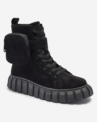 Жіночі черевики з саше чорного кольору Sauups- Footwear