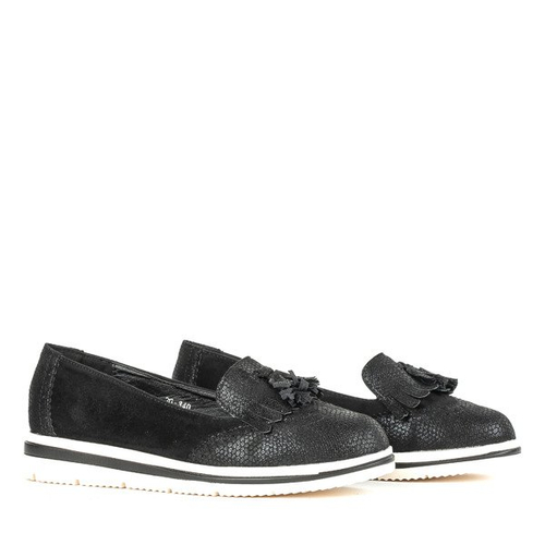 Чорні балетки з бахромою Narciso - Взуття