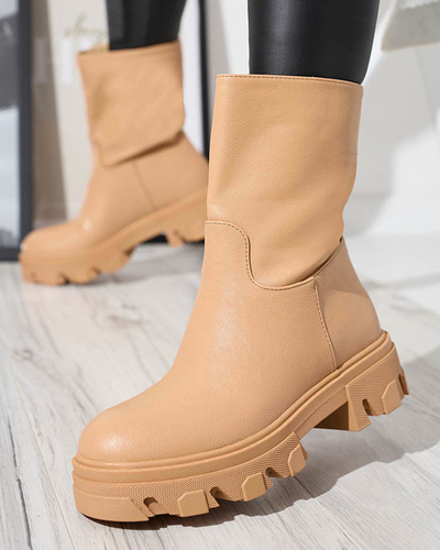 Damen-Stiefelette zum Hineinschlüpfen mit kamelfarbener Mekira-Isolierung - Footwear