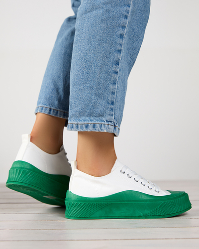 Weiß-grüner Damen Sneaker, Typ Nerikas - Schuhe