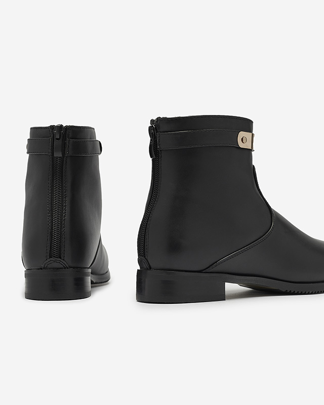 Damenstiefel mit Goldverzierung in Schwarz Hontes- Footwear