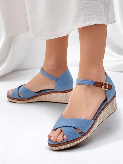 Royalfashion Damen Keilsandalen ohne Zehen Terrific