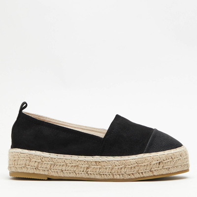 Schwarze Espadrilles mit dekorativem Zeh Steve - Footwear