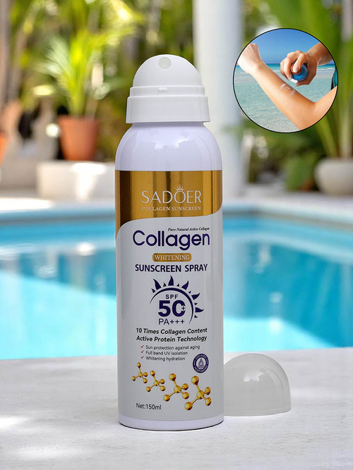 Спрей для захисту від сонця Sadoer SPF 50 з колагеном