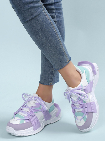 Royalfashion Damen Sport Sneakers mit Gummieinsätzen Bubble