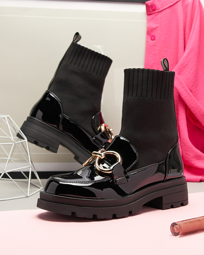 Schwarze Damenstiefel mit Decksohle Accioi- Footwear