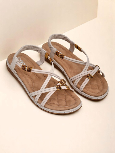 Damen Sandalen Royalfashion Aelia beige aus Öko-Leder