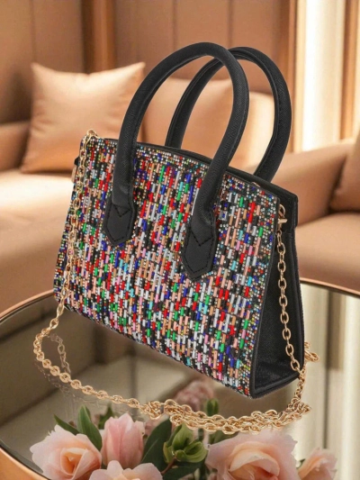 Royalfashion Damen Clutch Handtasche mit Zirkonia Seren Voux