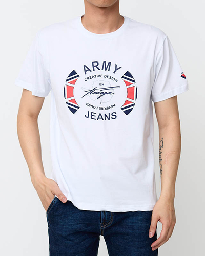 Weißes bedrucktes T-Shirt für Herren - Kleidung