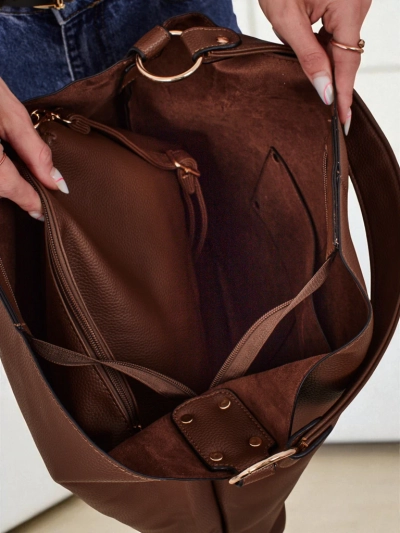 Aurelia Grande Venosa Shopper - Елегантна Велика Коричнева Сумка Екошкіри A4