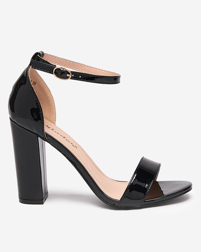 Schwarze Damensandale auf höherem Pfosten Rosdoo- Footwear
