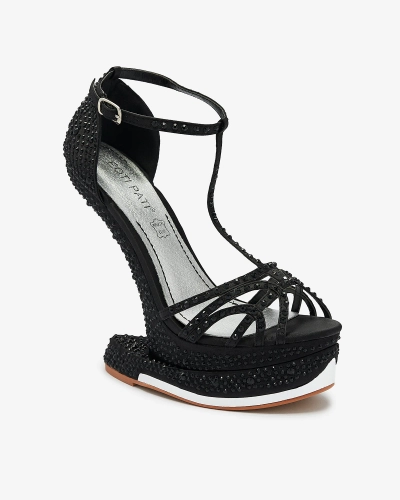Schwarze Damenpumps mit Zirkonen Nekko- Footwear