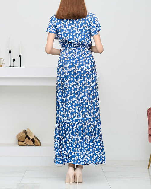 Жіноча синя максі сукня з конюшиною - Одяг
