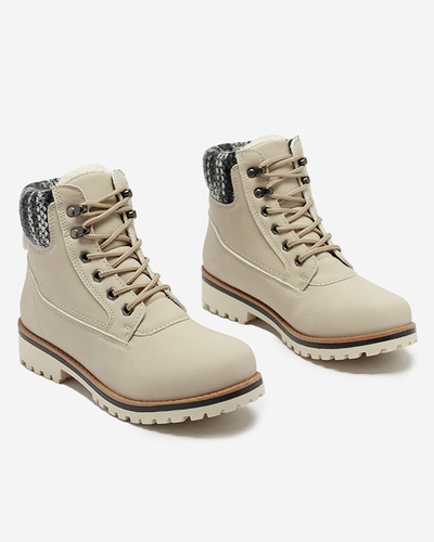 Isolierte Damenstiefel im Trapper-Stil in Beige Ebrac- Footwear