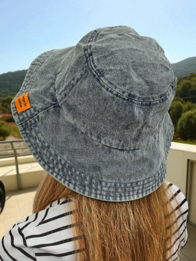 Damen Hut Athena Denim Look Bucket Hat aus Polyester, bequem