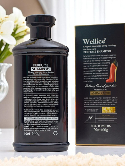 Wellice Parfümierte Haarshampoo mit Keratin glättet und spendet Feuchtigkeit
