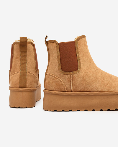 Royalfashion Braun Damen Plateau Schneestiefel Stiellsia