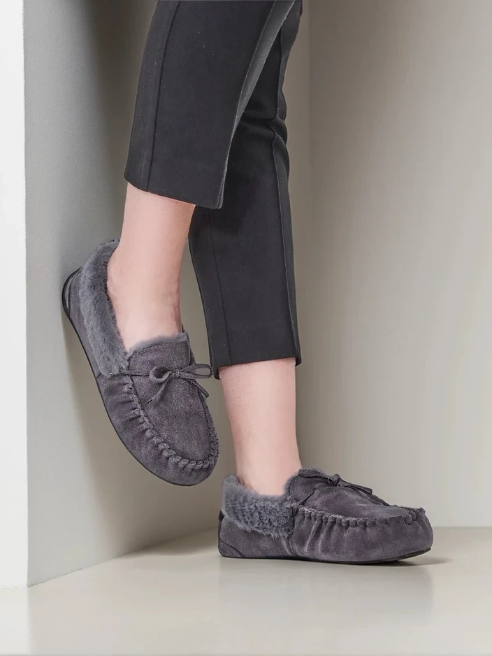 Royalfashion Damenmokassins mit Fell Ahtikes