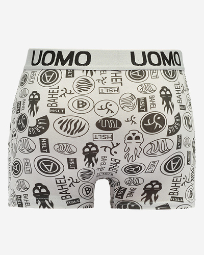 Hellgraue Herren-Boxershorts mit Print - Underwear