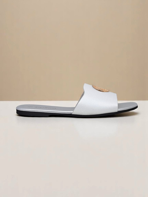 Royalfashion Жіночі шльопанці на плоскій підошві Golden Slip