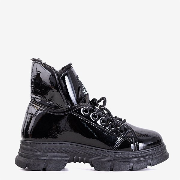 Schwarz lackierte Damenstiefel von Rostorie - Footwear