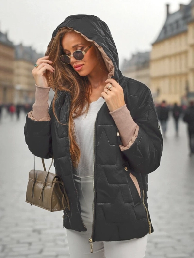 Gesteppte Damenjacke mit Kapuze und Bündchen an den Ärmeln Stone Hollow