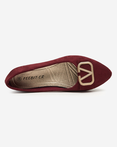 Bordeauxrote Damen-Ballerinas mit Verzierung an der Spitze Cavo - Footwear