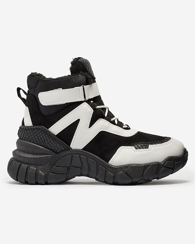 Schwarz-weiße isolierte Damen-Schneestiefel Okraja - Footwear