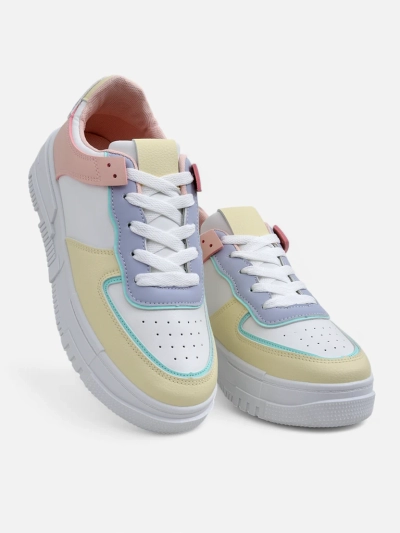 Damen-Sneakers Elektra Pastello - mehrfarbiges Öko-Leder Frühling