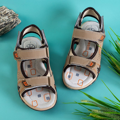Beige Jungensandalen mit Klettverschluss Mediu - Footwear