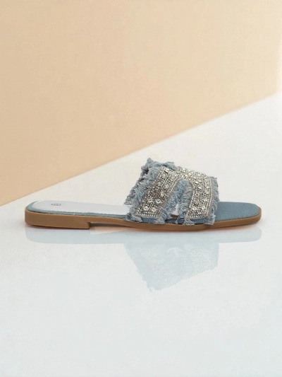 Royalfashion Damenpantoletten mit Strasssteinen CrystalEase