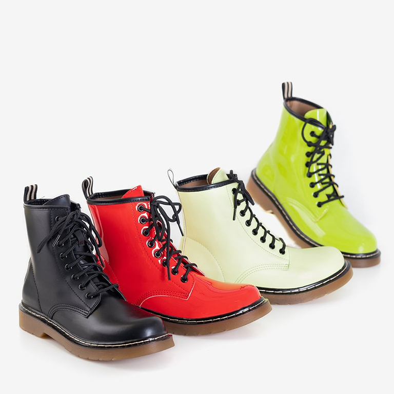 Rote Schnürstiefeletten für Damen von Ormella - Schuhe